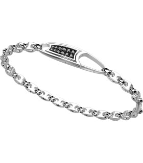 Bracciale Uomo in Argento con Spinelli Neri EXB598- Zancan