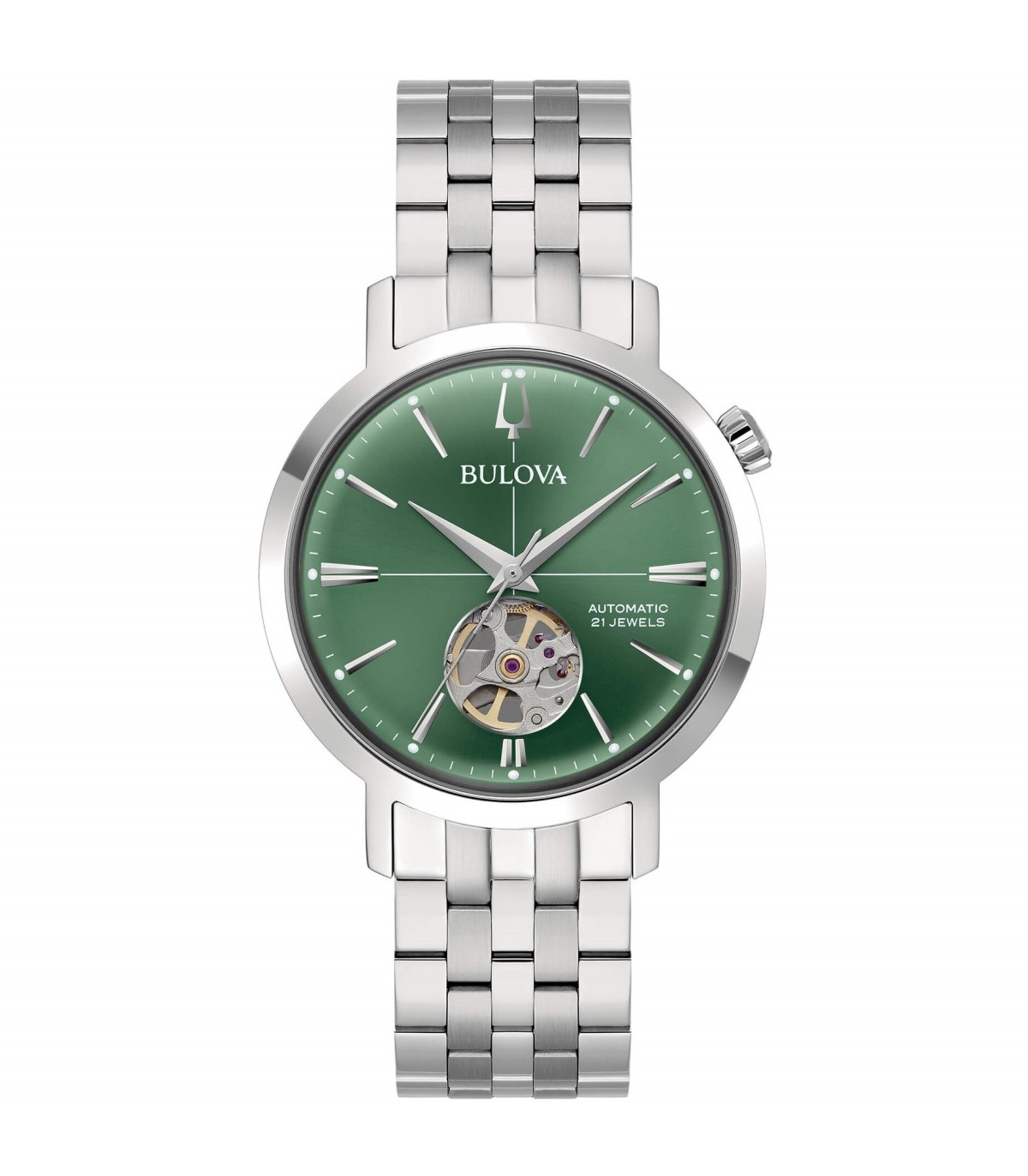 Orologio Bulova Uomo Aerojet Automatico Quadrante Verde 38mm 96A319