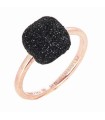Anello Donna in Argento Rosè con Povlere Nera WPLVA2243/14 - Pesavento