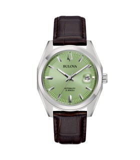 Orologio Uomo Surveyor Automatico in Pelle e Quadrante Verde 96B427 - Bulova