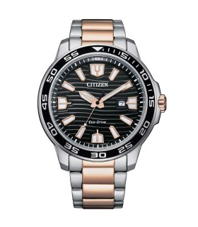 Orologio Citizen - Uomo Marine Sport Eco-Drive in Acciaio Bicolor e Quadrante Nero 8018225031657