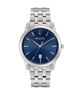 Orologio Uomo in Acciaio con Quadrante Blu Solo Tempo 96B338 - Bulova