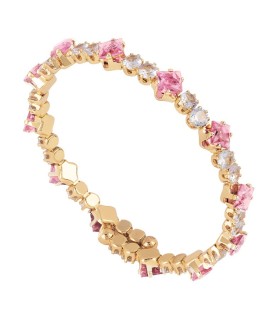 Bracciale Rebecca Donna Rigido con Zirconi e Pietre Rosa Collezione My World BWJBOP47 - Rebecca