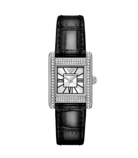 Orologio Emporio Armani Donna Genni Cassa Rettangolare Pelle Nera AR11660 - Emporio Armani