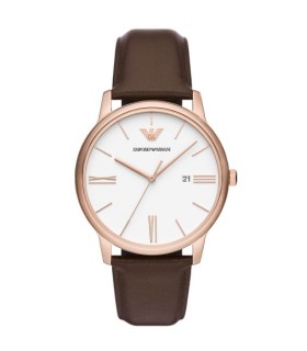 Orologio Emporio Armani Uomo Minimalist in Pelle Marrone Solo Tempo AR11572 - Emporio Armani