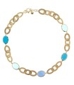 Collana Aquaforte Donna Corta Caramelle Vintage con Paste Vitree Ovali Blu H4184919 - Aquaforte