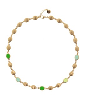 Collana Aquaforte - Donna Saponette Satinate e Pietre Verdi H4185021