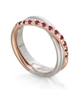 Anello Rubinia Gioielli - Filodellavita Prezioso 3 Fili e Rubini AN8ARRB