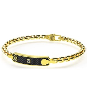 Bracciale Zancan - Uomo in Acciaio Pvd Oro con Targhetta EHB392
