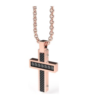 Collana Zancan - Uomo Croce in Acciaio e Fibra Di Carbonio EHC210