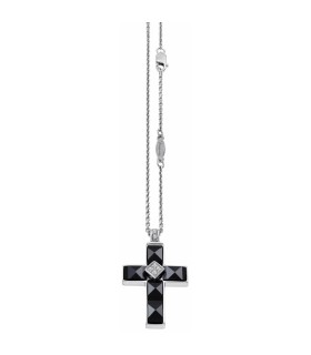 Collana Uomo in Argento con Croce con Onice e Zirconi EXC375-N - Zancan