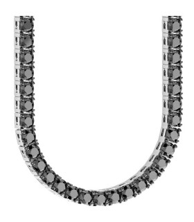 Collana Uomo Tennis in Argento con Zirconi Neri ESC206-45 - Zancan