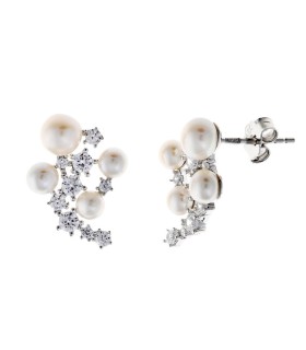 Orecchini Salvatore Plata - Donna Lobo con Perle e Zirconi 272A0032