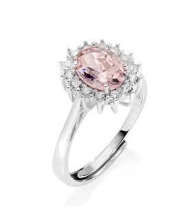 Anello Donna in Argento Regolabile Royal Lady Zircone Rosa ANLDGBBMO - Amen