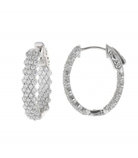 Orecchini Salvatore Plata - Donna Cerchi Ovali Argento Zirconi 136A0654