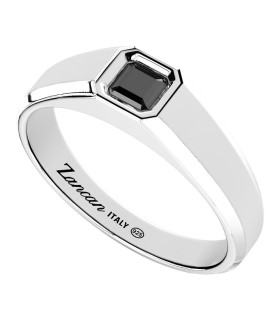 Anello Zancan - Uomo In Argento con Spinello Nero ESA108-NE