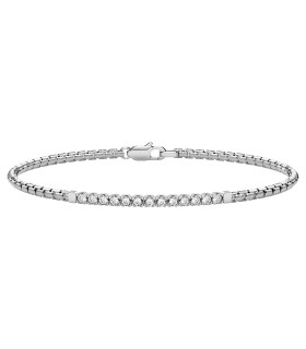 Bracciale Zancan Uomo Semirigido in Argento Mezzo Tennis Zirconi Bianchi ESB381-BI - Zancan