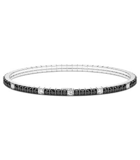 Bracciale Zancan Uomo Tennis in Argento con Zirconi Bianchi e Neri ESB331-205 - Zancan