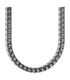 Collana Uomo Tennis in Argento con Spinelli Neri ESC204-45 - Zancan