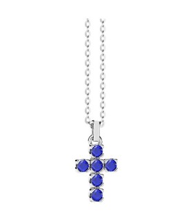 Collana Zancan Uomo Croce in Argento con Spinelli Blu ESC220-BL - Zancan