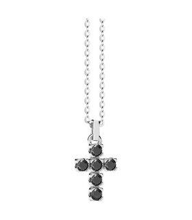 Collana Zancan Uomo Croce in Argento con Spinelli Neri ESC220-NE - Zancan