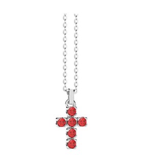 Collana Zancan Uomo Croce in Argento con Spinelli Rossi ESC220-RO- Zancan