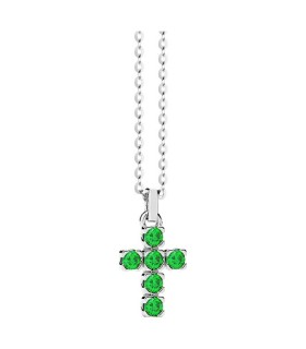 Collana Zancan Uomo Croce in Argento con Spinelli Verdi ESC220-VE- Zancan