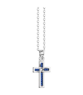 Collana Zancan - Uomo in Argento Croce Spinelli Blu ESC216-BL