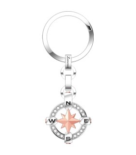 Portachiavi Zancan - Uomo Rosa dei Venti in Argento con Zirconi EHP089