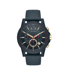 Orologio Uomo Outerbanks Crono in Caucciù Blu - Armani Exchange