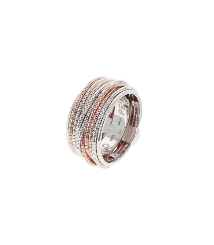 Anello Pesavento Donna a Fascia in Argento Bicolore DNA